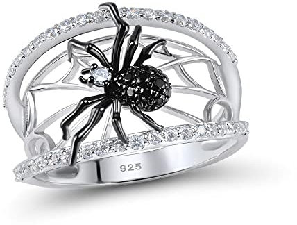 KCHSRKHXC Ring für Frauen einzigartige Ringe empfindliche schwarze Ring -Trendy -Partyschmuck