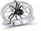 KCHSRKHXC Ring für Frauen einzigartige Ringe empfindliche schwarze Ring -Trendy -Partyschmuck