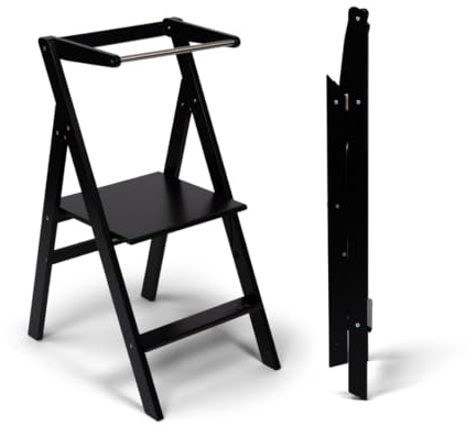 Ette Tete Faltbarer Lernturm mit Verstellbarer Höhe STEP'n'FOLD (Schwarz)