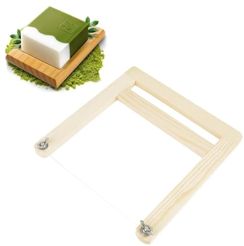 Tnfeeon Loaf Wire Soap Cutter, Precision Cutting Tool for Candle Wax, Soap, Cheese, and Vegetables, Stainless Steel Wire with Wooden Handle, Lightweight and Easy to Clean, Ideal for Home