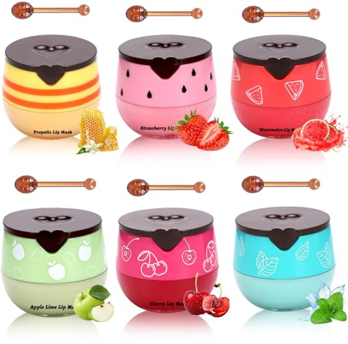 Honey Lip Balm, Bee Lip Balm, Honey Pot Design, Beeswax Formula, 6 PCS Set