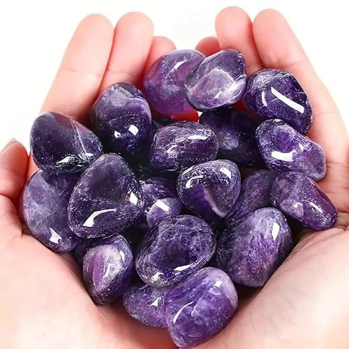 DSZUJTYROP 190–200 g Traum-Amethyst-Kristallsteine, getrommelt, Kies, Blumentopf-Dekoration