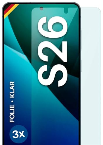moex für Samsung Galaxy S26 Schutzfolie Displayschutz Folie Ultra-klar HD 0,2 mm kompatibel mit jeder Hülle, Anbringen ohne Blasen, Handyfolie Extra Kratzfest, FlexProtect 3 Stück