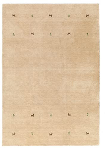 RugVista, Gabbeh Loom Two Lines, Teppich, Mittelflor, 160 x 230 cm, Rechteckiger, Gabbeh, Wolle, Flur, Schlafzimmer, Küche, Wohnzimmer, Beige, Hellbraun