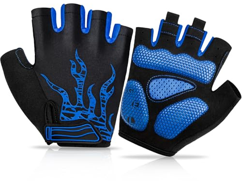 BTNEEU Fahrradhandschuhe, halbe Finger, Fahrradhandschuhe, Gel, stoßfest, rutschfest, atmungsaktiv, Halbfinger, Fahrradhandschuhe, Herren, Mountainbike-Handschuhe, Gel, Sommer, Fitness, Sport,