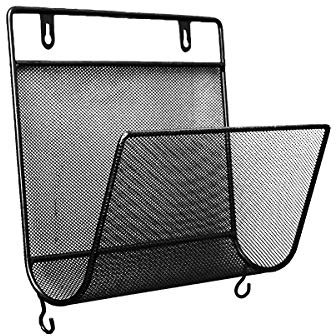 TentHome Zeitungshalter Wand Metall Zeitschriftenhalter Prospekthalter A4 Zeitschriftensammler Zeitschriften Wandhalter Magazinhalter Wandregal Briefablage Wandmontage mit 2 Haken Schwarz