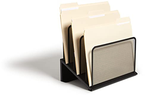 TRU RED Wire Mesh Desk Organizer, 5‑Compartment Accessory Holder – Desktop Storage for Office & Home Use