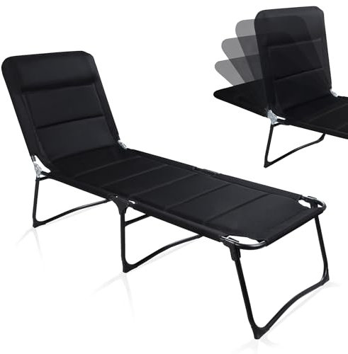 your GEAR Sonnenliege Salina - komfortable XXL Campingliege - verstellbare Rückenlehne - stabiler Aluminiumrahmen - Gartenliege mit 3D Mesh-Bezug - bequemer Liegestuhl für Garten, Terrasse und Caravan
