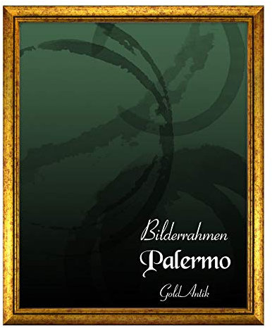 BIRAPA Palermo Bilderrahmen 29,7x42 cm (DIN A3) Gold - Goldener Bilderrahmen, Bilderrahmen Antik, Bilderrahmen Vintage