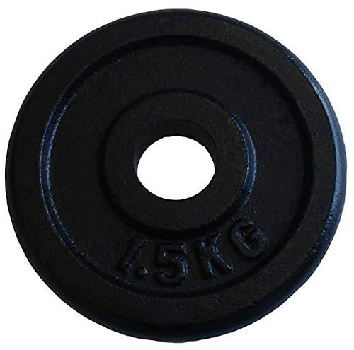 ACRA Hantelscheiben | Gripper - 1,5 kg Gewichte mit 25 mm Bohrung | Qualität und langlebiges Gusseisen | 1 Stück Schwarz