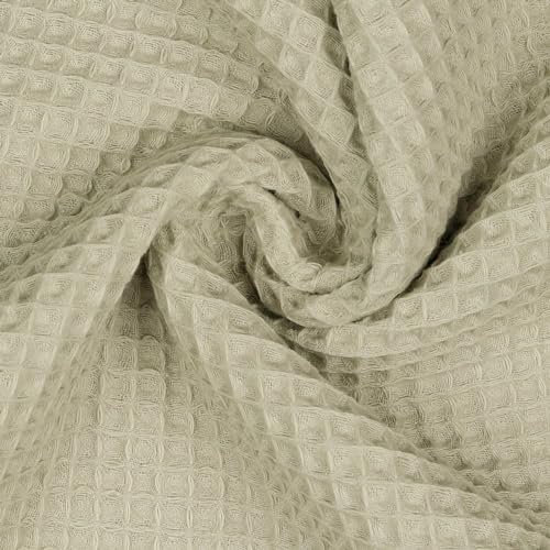 VmG-Store Waffelpique Meterware Waffel Stoff 100% Baumwollstoff Tex 100 (008 I Beige, 50 x 150cm)