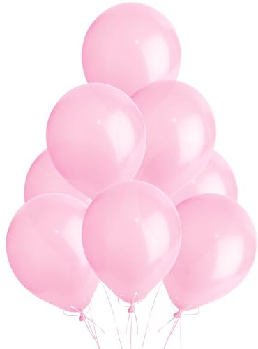 SHATCHI Ballons en latex nacrés de couleur métallique de 30,5 cm pour anniversaire, mariage, baptême, Noël, communion, décoration de fête, rose clair, 25pcs