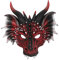 NUOBESTY Halloween Drachen Gesichtsmaske Schwarz Und Rot 3D Drachen Kopf Gesichtsmaske Mythos Scary Tier für Halloween Party Kostüm Cosplay