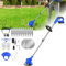 Gardena - Tagliaerba elettrico a batteria, 21 V, con 2 batterie agli ioni di litio da 1,5 Ah, stazione di ricarica, protezione di sicurezza e ruota per taglio dei bordi, diametro di taglio 25 cm