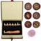 Wachs-Siegel-Stempel-Set, ANBOSE Tier Wachs-Siegel-Stempel-Set mit 7 PCS abnehmbare Messingköpfe und 1 Holzgriff, Katze Vögel Biene Eule Siegel Wachsstempel für Karten Einladungen