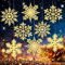 MIAHART 40er Pack Weihnachten Gold Schneeflocken Ornamente 4 Zoll Gold Kunststoff Glitzer Schneeflocken Ornamente für Christbaumschmuck Winter Hochzeit Xmas Party Supplies