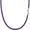 Viwind Collier en cuir authentique 2,5mm / 3mm de large chaîne en cuir tissé bracelet en cuir de 45 à 60cm disponible en 925 argent sterling verse fermeture pour femmes pendentif DIY (45, Violet)