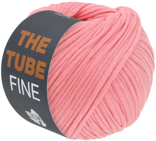 LANA GROSSA The Tube Fine | Dünnes, gefülltes Baumwollschlauchbändchen - ideal für Dekoartikel & Taschen | Handstrickgarn aus Baumwolle & Polyamid | 100g Wolle zum Stricken & Häkeln | 140m Garn FB103