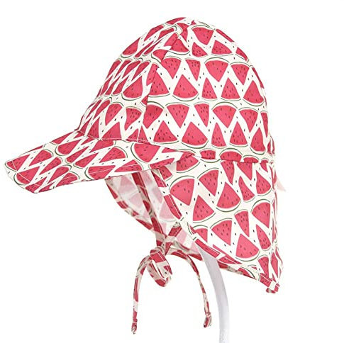 FedMois Cappellino da Spiaggia Cappello da Sole con Visiera Bimbi Bambini, Anguria, 3-18 Mesi