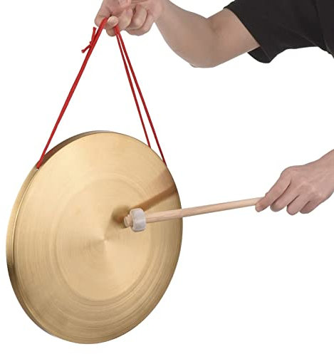 Ericetion 32 Cm Hand Gong Cymbals Brass Copper Gong Chapel Opera Percussion Instrument avec Marteau Rond
