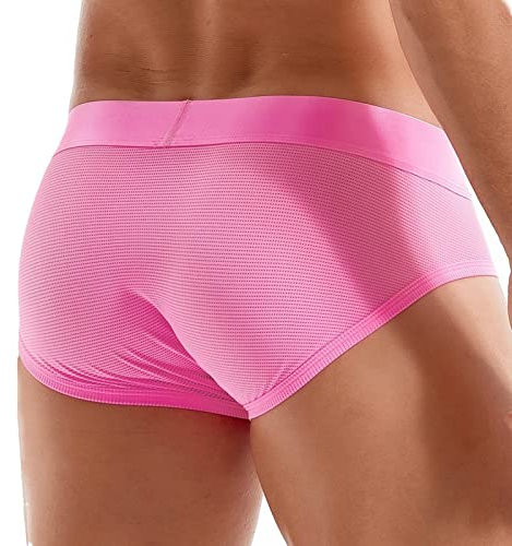 Faringoto Slip da uomo Slip a triangolo Pantaloncini sportivi traspiranti in rete, rosa, S