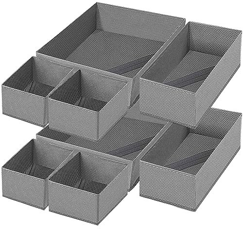 TOUYINGER 8 Pack Drawer Organiser Foldable Storage Box Wardrobe Draw Organizer Clothes Organiser Drawer Dividers Storage for Underwear, Baby Clothing, Bras, Socks, Ties, Scarves