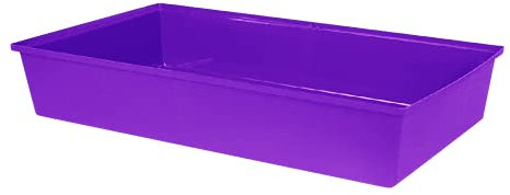1 x Open Plastic Cat Litter Tray Pet Toilet Kitten Easy Clean Portable Pan Loo Box Potty Litter Training Tray Box Indoor & Outdoor Elderly Cats Trays Easy Access (Purple) (Medium (42 x 30 x 9 CM))