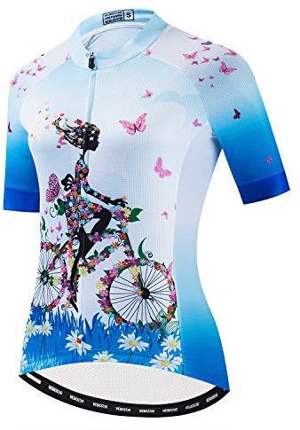 Damen Radtrikot Kurzarm Fahrradshirt Top Lady Biking Kleidung, 2298, L