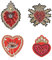 FINGERINSPIRE 4 Stück Stoffflicken In 4 Stilen In Herzform Zum Aufnähen Mit Strassperlen Liebesherz Strassperlenapplikationen Rotes Herz Thema Stickflicken Für Kleidung Kleid DIY Dekor
