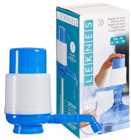 Dispensador Agua, Grifo Garrafas Agua Universal, Dosificador Manual, Grifo para Botellas de 5 y 8 litros, Dosificador Agua garrafas, Grifo sin Goteo, Hecho de Polipropileno, Azul y Blanco
