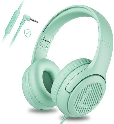 awatrue Kopfhörer Kinder, Kabel Kinderkopfhörer mit Mikrofon, Over Ear kopfhörer Kinder 85/94dB Lautstärkenbegrenzer, Stereo Sound, Faltbare, Einstellbar, Audio-Sharing