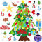 NEWUPZSI Filz Weihnachtsbaum Kinder DIY Hoch Filz Wandbehang hängende Edition Ornamente Wand Dekor für Kinder Verzierungen Filz Stoff DIY Wand Dekoration Weihnachtsspiel