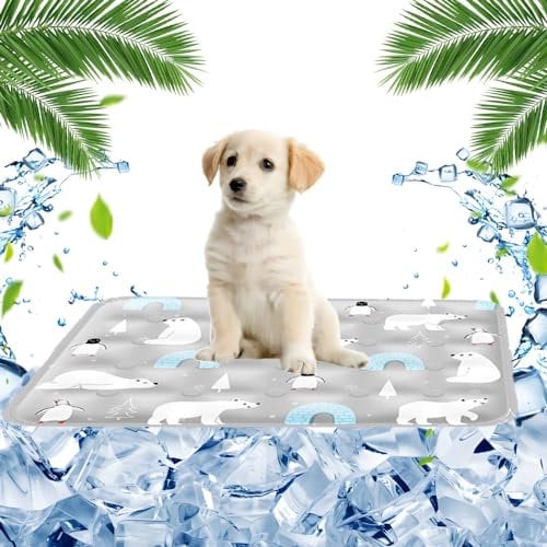 FFTANXS Dog coolin g mats 40 X 50cm,Coo ling mat for dogs,Coo ling mat,Pet cooling ma t,Non-toxic Gel,Scratch-resistant,Suitable for small dogs and cats,Cool mat perfect for hot summer day(Penguin)
