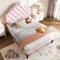 Zravenna Polsterbett 90x200 mit Bettkasten Rosa, Lattenrost Holz und Verstellbares Polster kopfteil, Holzlattenunterstützung,Schlafzimmer Bett für Erwachsene & Jugendliche