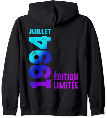 Édition limitée 1994 juillet 1994 rétro année 1994 Sweat à Capuche