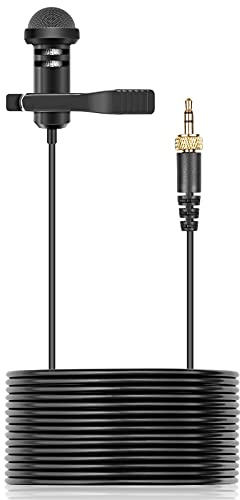 Lavalier-Mikrofon, 3 m, kompatibel mit Sennheiser kabellosen Bodypack-Sendern, Lav-Mikrofon für Rode Wireless Pro, 3,5 mm omnidirektionaler Verriegelungs-Mikrofono für Vlog Broadcast Interview