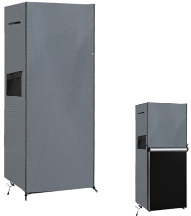 XCZ Housse de réfrigérateur extérieur, housse de réfrigérateur verticale/protection solaire, imperméable, convient à la plupart des réfrigérateurs compacts de 7,5 cubes sur le marché (gris, housse