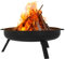 ECD Germany Feuerschale Ø60 x 27 cm mit 3 klappbaren Füßen, Dreibein Feuerstelle für den Garten, Stahl Feuerkorb rund mit 2 Griffen & 2 Entwässerungslöcher, Outdoor Eisenschale Feuertonne BBQ Camping