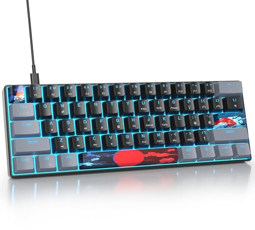 SbocKeeb 60% Tastiera Gaming, Tastiera Meccanica 60 Percento, Layout QWERTY Americana,Tastiera RGB con Illuminazione, Anti-Ghosting Compatta per PC/Mac