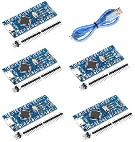 Nano V3 Board Micro with Cable, AYWHP 5PCS Nano V3 Board MEGA328P, CH340G Chip 5V 16M, Microcontroller Compatible with Arduino Nano V3 (Micro USB Port)