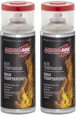 AMBRO-SOL SPRAY YOUR FACTORY OF AEROSOL Esmalte altas temperaturas rojo frenos 400 ml (Paquete de 2)