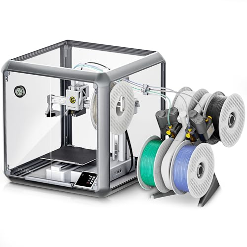 TOPCUBE 3D Printer Enclosure for Bambu Lab A1 Mini, 360° Transparent Acrylic Enclosure with LED Light, Odor Isolation Noise Reduction Constant Temperature 3D Printer Cover Box, 460x460x460MM