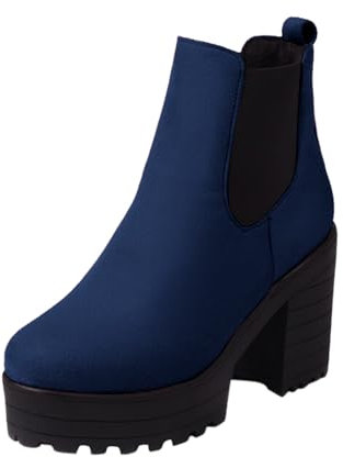 XTBFOOJ Stiefeletten Für Damen Damen Stiefeletten Winter Boots Warm Gefüttert Mit Plateau Kunstfell Profilsohle Hohe Stiefel Damen Mit Absatz Gummistiefel 23 Stiefeletten Damen Flach Und Spitz