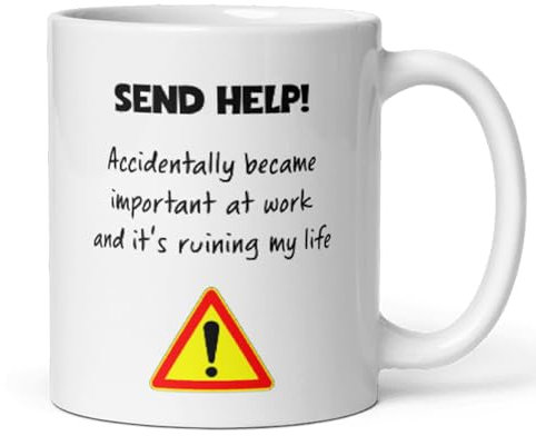 Confidently Quirky - Help I Accidentally Became Important At Work Mug, Funny Work Manager Mug, Congratulations on Promotion, Work Colleague Well Done, Boss Secret Santa Christmas