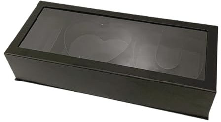 perfk Leere, befüllbare Souvenir-Geschenkbox in Form des Buchstabens „I Love U“, dekorativer, eleganter Premium-Behälter zum Valentinstag, Schwarz