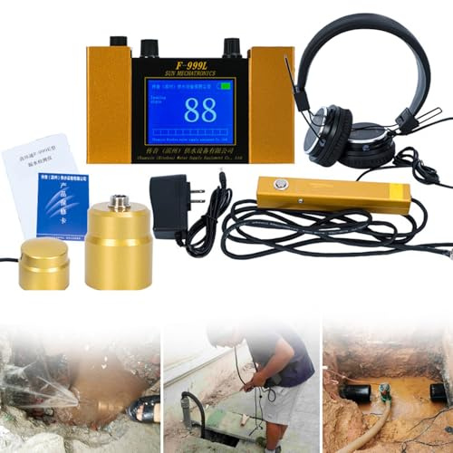 Underground Water Leak Detector,Water Pipe Leakage Monitor,Plumbing Leak Detector with Headset and Adjustable 4 Gears for Reducing Floor Heating Water Leakage F999L