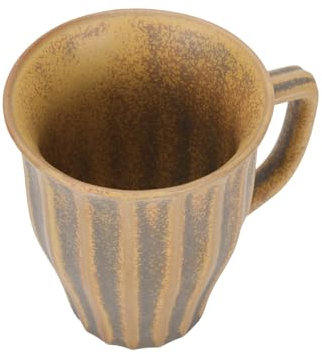 ABOOFAN Tasse À Café Vintage En Céramique Motif Citrouille Rayures Orange Vif 1 Pièce