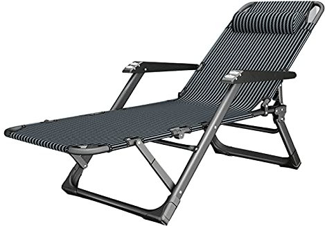 SZITW Klappbarer Chaiselongue-Sessel mit Abnehmbarer Kopfstütze und breiter Armlehne für den Außenbereich, Strand, Terrasse, Pool, Innenbereich