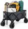 LEADZM Bollerwagen Faltbar, 100 kg Tragkraft,107x54x91cm, 600D Oxford-Stoff, Stahlrahmen, All Terrain Bollerwagen, Verstellbarem Griff,Gartenwagen für Camping Sport Einkaufen, Grau