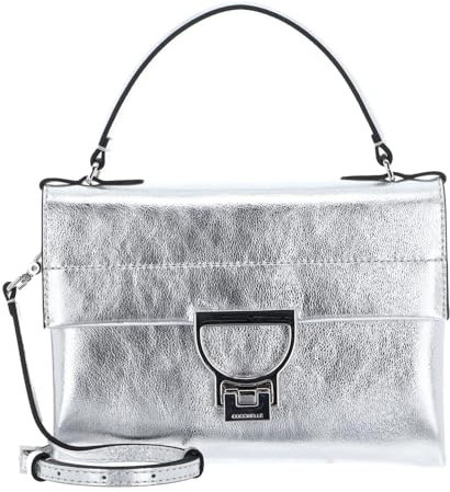 Coccinelle Arlettis Smooth Metal Handbag Silver